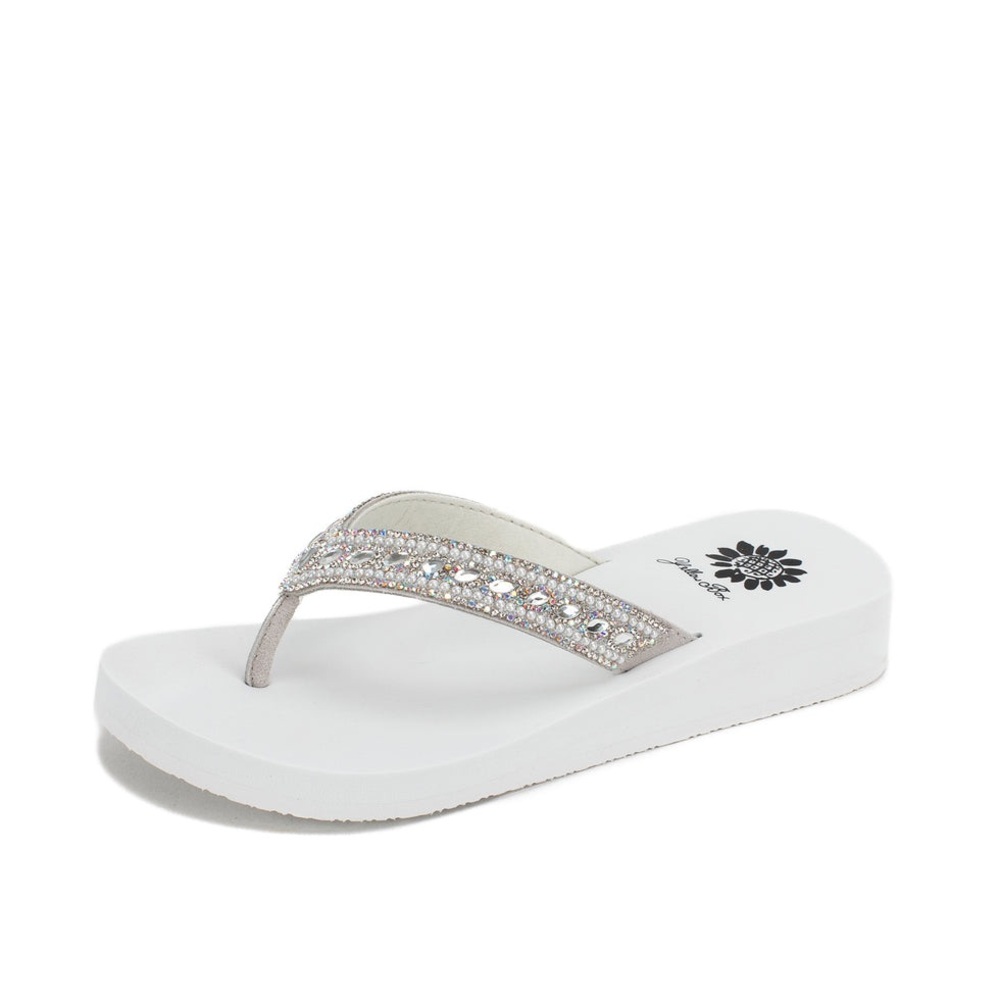 Yellow box Jesie Flip Flop Sandal color white medium width